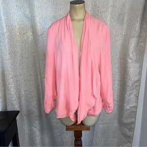 Maurices Peach Lightweight Open Blazer, 3/4 Ruched Slv, NWT, Plus Size 2